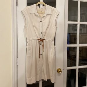 Le Lis Blanc Elegant Cream Colored Dress with Belt